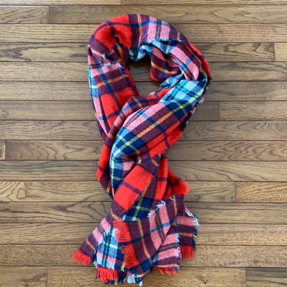 Red Plaid Winter Scarf